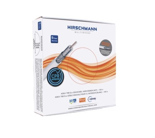 Hirschmann coax kabel wit p/100mtr