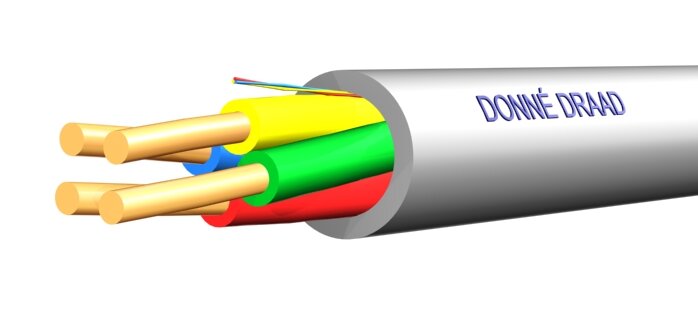 Wandkabel 4x0.8mm2 p/100mtr.