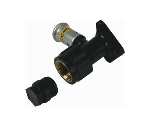 Henco muurplaat 20x1/2&quot; bi.dr.+ plug pers gas