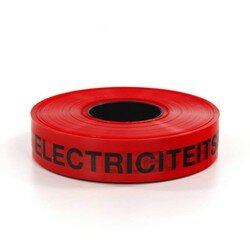 Waarschuwingsband elektra/rood 250mtr.