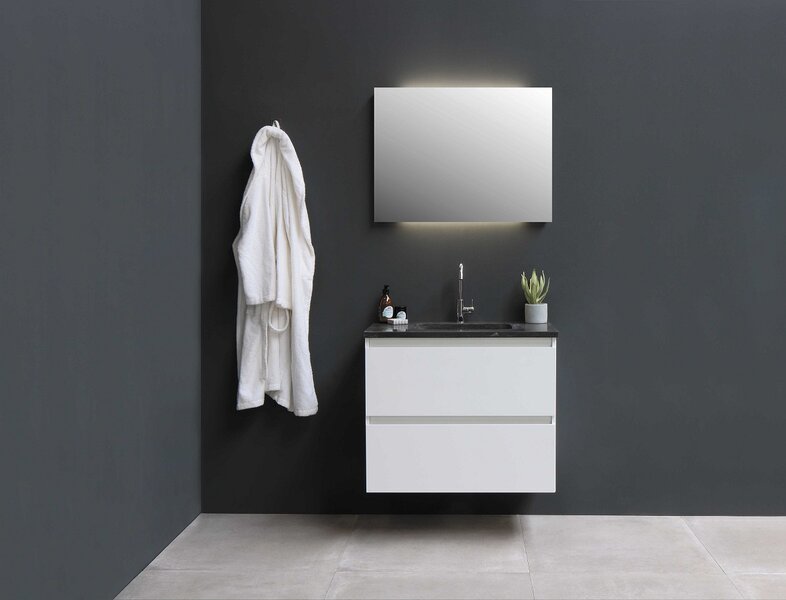 Basic 46 hardsteen + ultimate spiegel 60x46cm