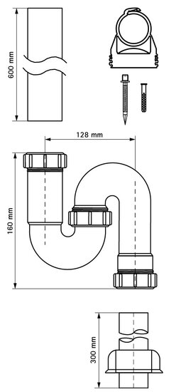 Mc alpine wasmachine afvoerset 40mm