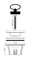 Mc alpine afvoerplug 1 1/2&quot; + stop