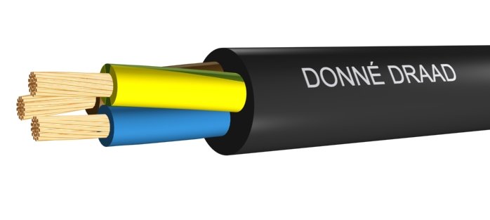 Vmvl kabel zwart 90gr. 2x0.75mm2 p/100mtr.