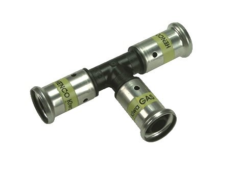 Henco t-stuk 16mm pers gas