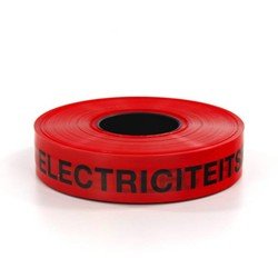 Waarschuwingsband elektra/rood 250mtr.