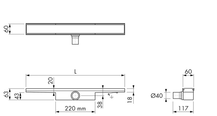 Easydrain rvs douchegoot 1100mm