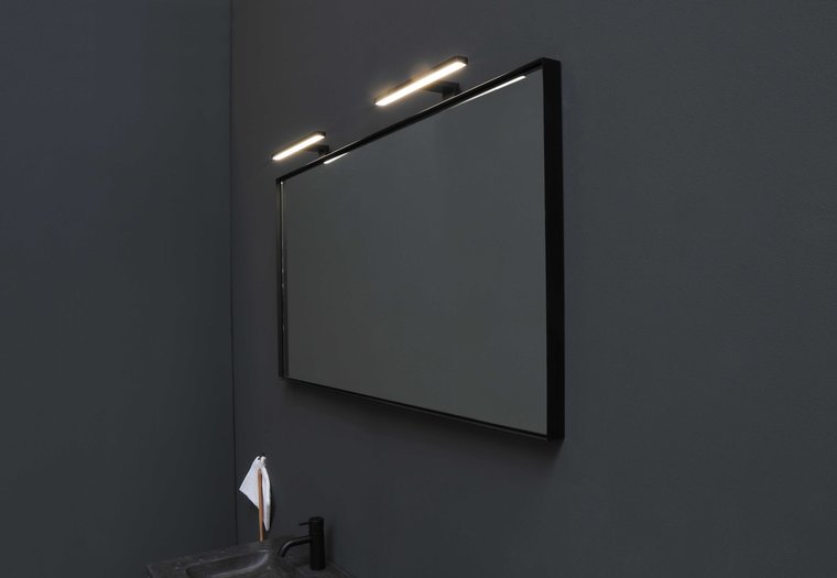 Basic 46 hardsteen + framed spiegel 100x46cm
