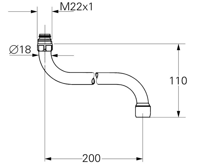 Grohe kraanuitloop S M22x200mm