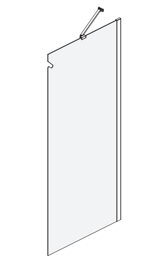 Douchewand Edge inloop A3 900mm Zilverhgl.*