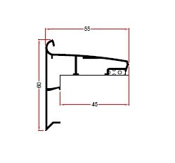 Buitenhoek daktrim solo 60mm EPDM