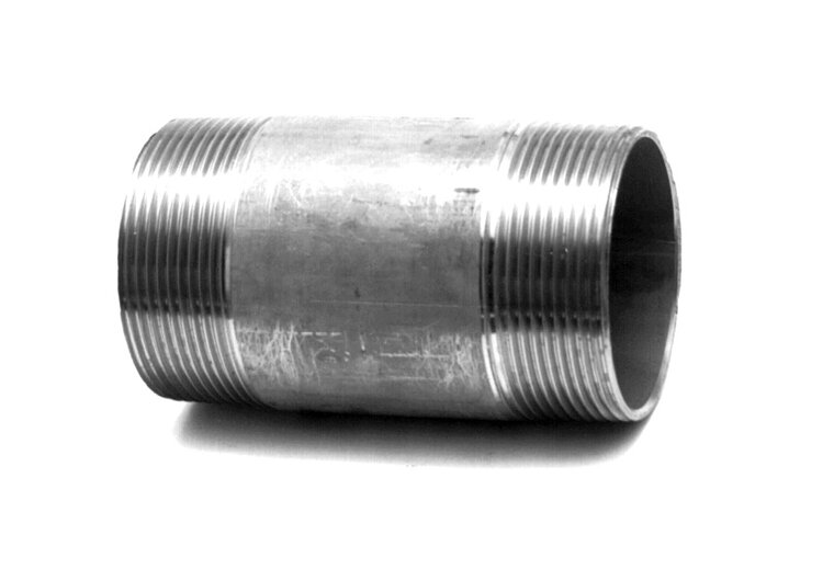RVS pijpnippel 1 1/2&#039;&#039;x80mm
