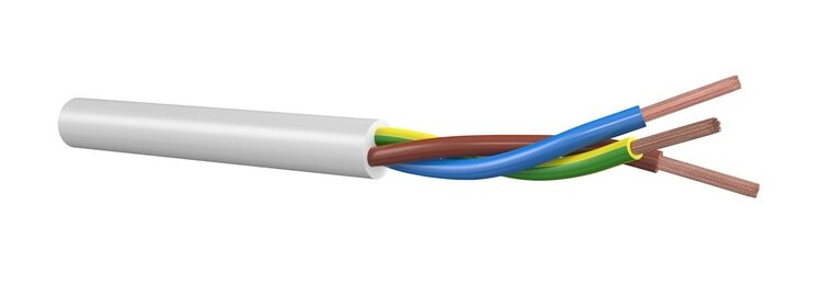 Vmvl kabel wit 3x1mm2 p/100mtr.