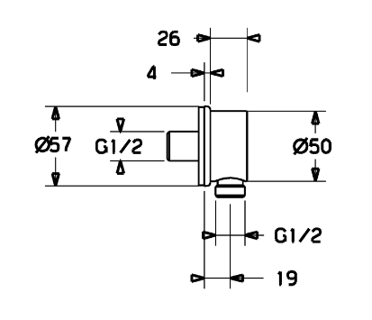 Hansa aansluitstuk 1/2&rdquo; chroom